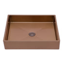 19" X 15" Stainless Steel Bathroom Sink With Pop Up Drain, Nano Surface - Rose Gold