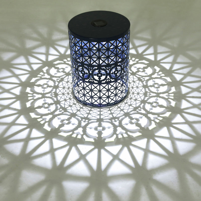 Modern Iron Solar Side Table With Built - In Light