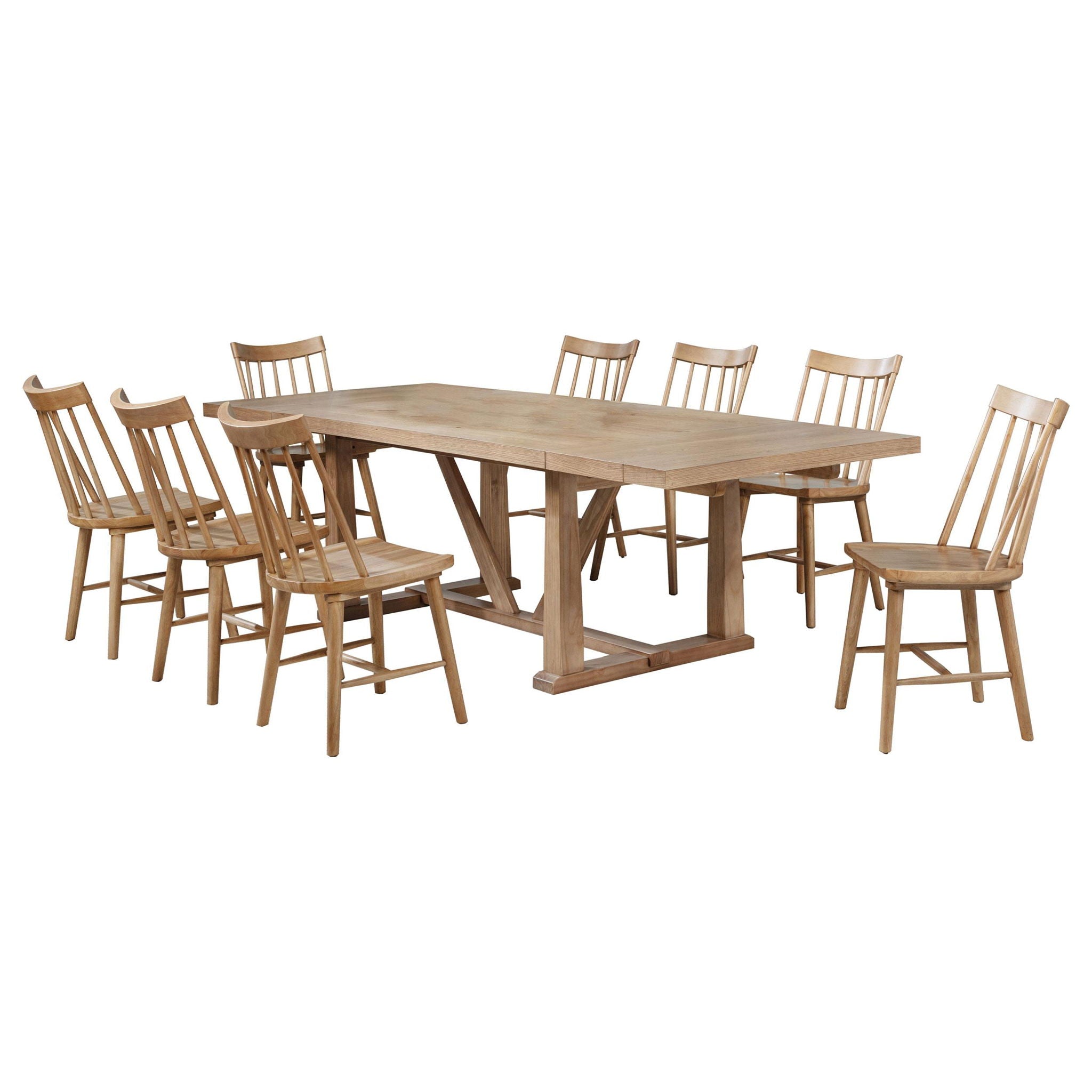 Middleton 9-piece Extension Leaf Dining Set Natural Brown - Atlantic Fine Furniture Melbourne FL