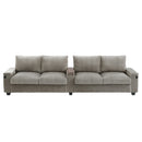 Modern 4 Seater Corduroy Sofa Couch With USB Ports And Hidden Storage