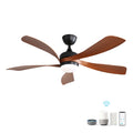 Modern Ceiling Fan With 3 Color Dimmable Light 5 ABS Blades Smart Remote Control Reversible Dc Motor