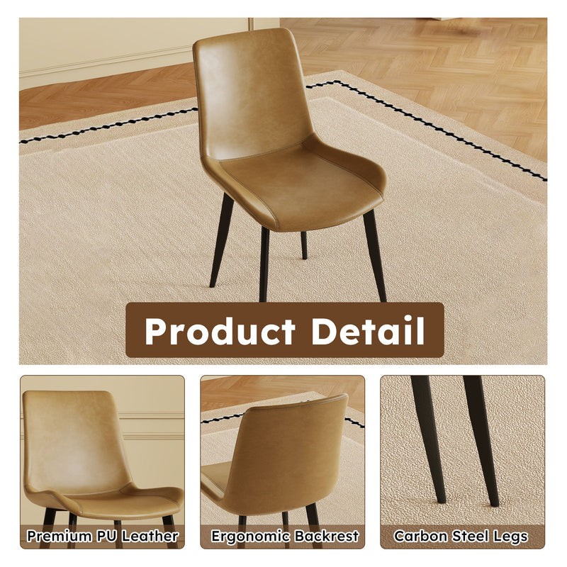 Dining Chairs With Carbon Steel Legs (Set of 4) - Brown