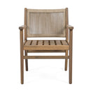 Outdoor Acacia Wood Patio Dining Armchair (Set of 2)