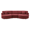 Modern 3 Seater Upholstered Sofa With Curved Design