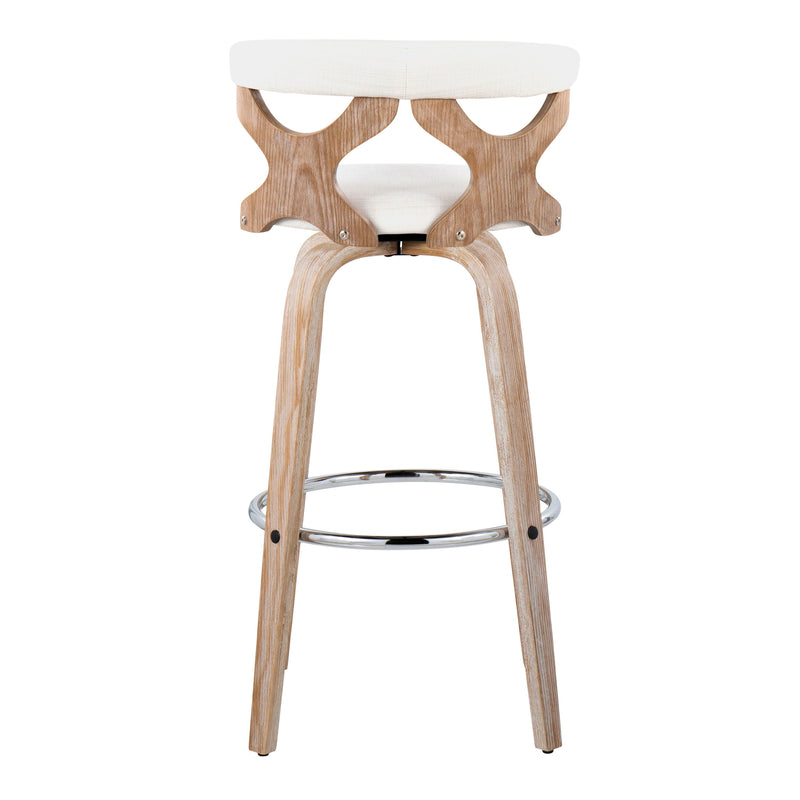 Gardenia - Contemporary Fixed Height Barstool With Swivel With Round Footrest (Set of 2)