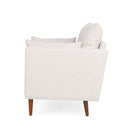 Contemporary Fabric Club Chair With Birch Wood Legs - Beige