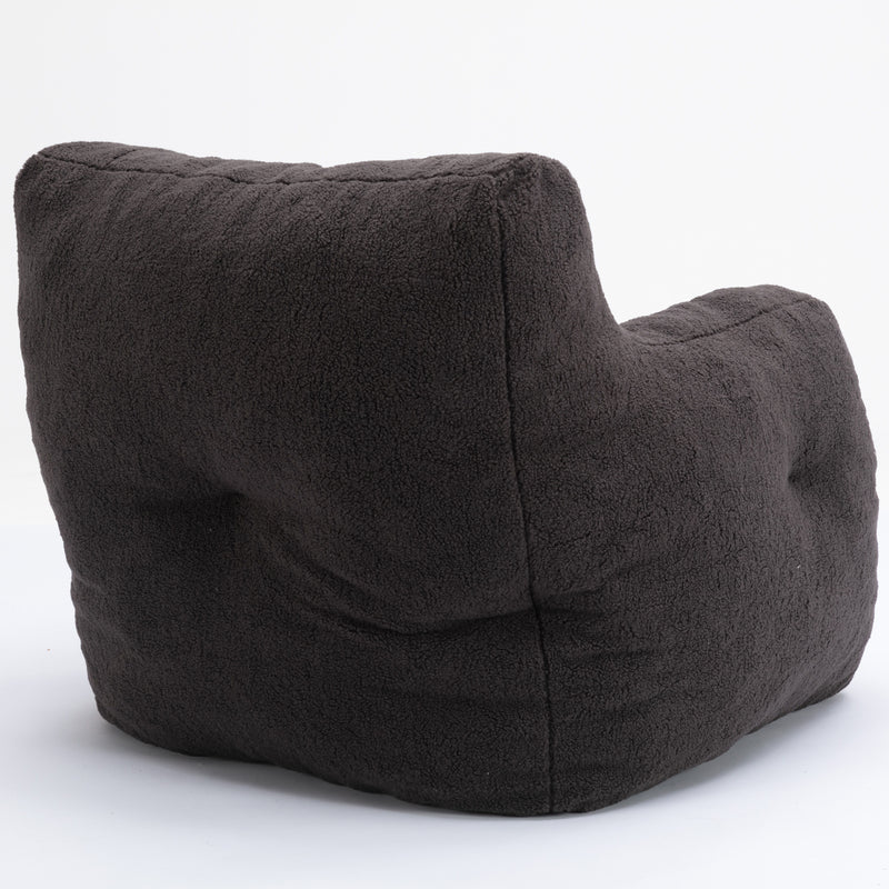 Soft Teddy Fabric Tufted Foam Bean Bag Chair With Teddy Fabric