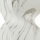 Outdoor End Table, Round Side Table For Patio And Garden - Marble