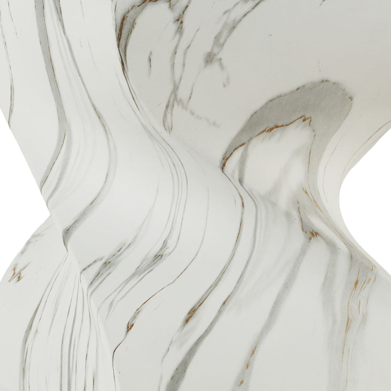 Outdoor End Table, Round Side Table For Patio And Garden - Marble