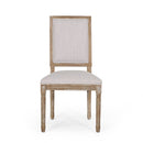 French Country Style Dining Chair With Upholstered Seating And Fluted Legs