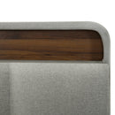 Full size Upholstered Platform Bed with Storage Headboard, Sensor Light and a set of Sockets and USB Ports, Linen Fabric, Gray