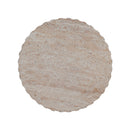 Elegant Outdoor / Indoor Lightweight Concrete Side Table With Travertine - Beige