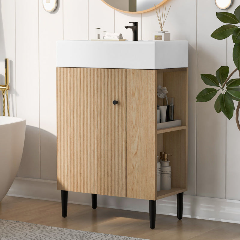 Bathroom Vanity, Combo Cabinet, Bathroom Storage Cabinet, Single Ceramic Sink