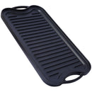 Pre Seasoned Cast Iron Reversible Rectangular Grill / Griddle - Black