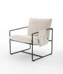 Upholstered Hanging Armchair With Arm Pocket Metal Frame (Set of 2), Crushed Foam Cushions And Skin-Friendly Braid For Living Room And Bedroom