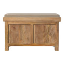 Rattan Basket Linen Bench - Brown