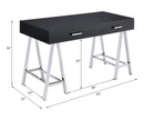 Coleen - Desk - Black High Gloss & Chrome Finish - Atlantic Fine Furniture Inc