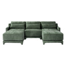 Stylish Sofa With Ottoman And Lumbar Pillows, Ergonomic Design