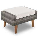 6 Pieces All Weather Sofa Set, Outdoor Rattan Sofa With Double Cushions