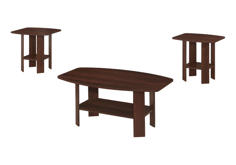 Table Set: Coffee, End, Side, Accent, Living Room, Transitional (Set of 3) - Cherry