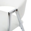 Modern Bar Stools With Low Back And Arms And Durable Metal Frame (Set of 2) - Ivory