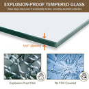 Double Sliding Shower Door, Semi-Frameless Bypass Bathroom Sliding Door With 1/4" (6 Mm) Tempered Glass For Walk-In Shower