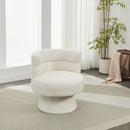 Swivel Accent Chair, 360° Rotating Design With Ergonomic Support For Living Room, Bedroom & Home Office - Cream White