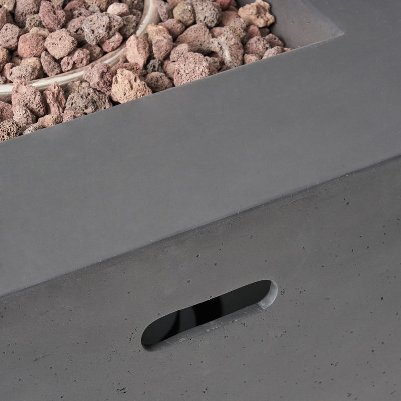 Outdoor Patio Square Gas Burning Concrete Fire Pit 40,000 Btu