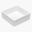Elegant European Style Ceramic Square Vessel Bathroom Sink - White