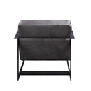 Locnos - Accent Chair - Gray Top Grain Leather & Black