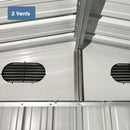 Outdoor Storage Shed, Galvanized Steel Garden Shed With 4 Vents & Double Sliding Door