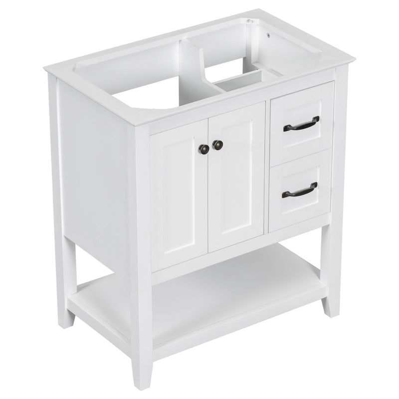 Bathroom Vanity Without Sink Top, Cabinet Base Only, Vanity With Multi-Functional Drawer - White