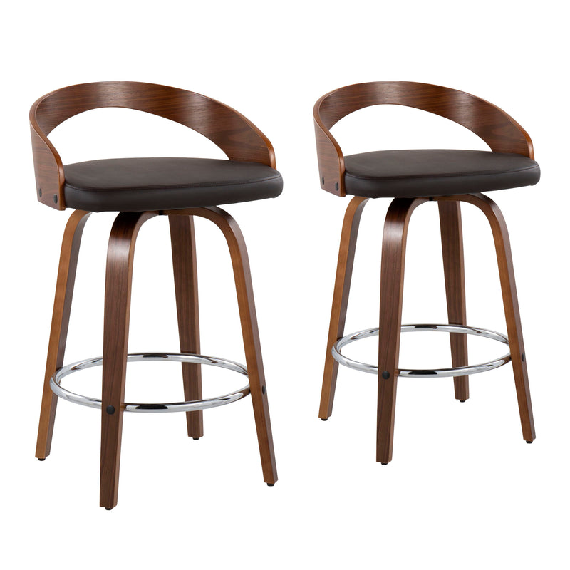 Grotto - Mid-Century Modern, Counter Stool With Swivel (Set of 2)