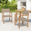 Outdoor Dining Chairs For Patios, Gardens (Set of 2) - Light Brown Multi / Light Teak