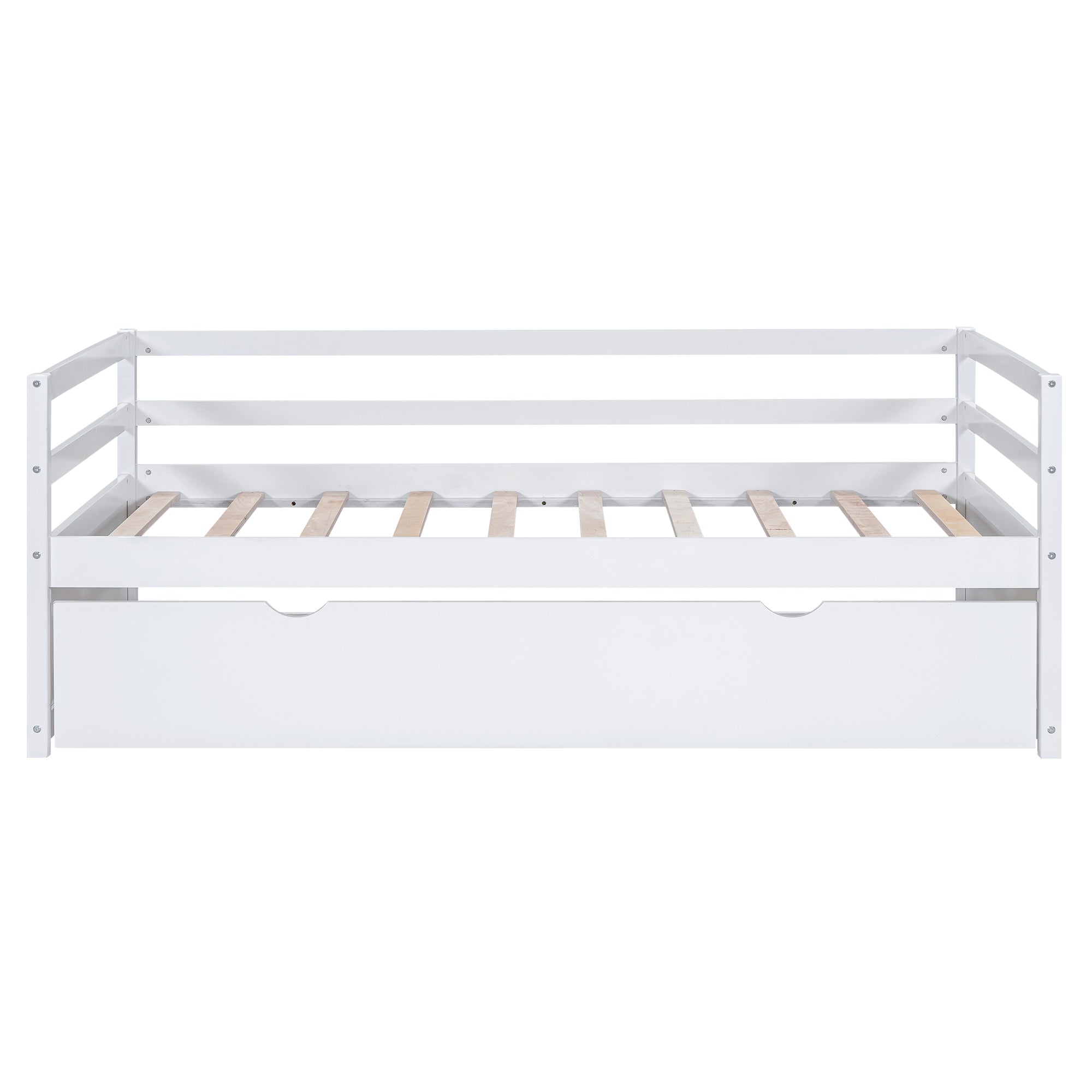 Twin Size Wood Daybed with Twin Size Trundle, White - Atlantic Fine Furniture Melbourne FL