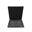 French Country Dining Chair With Rectangular Cane Backrest And Smooth Upholstered Seating