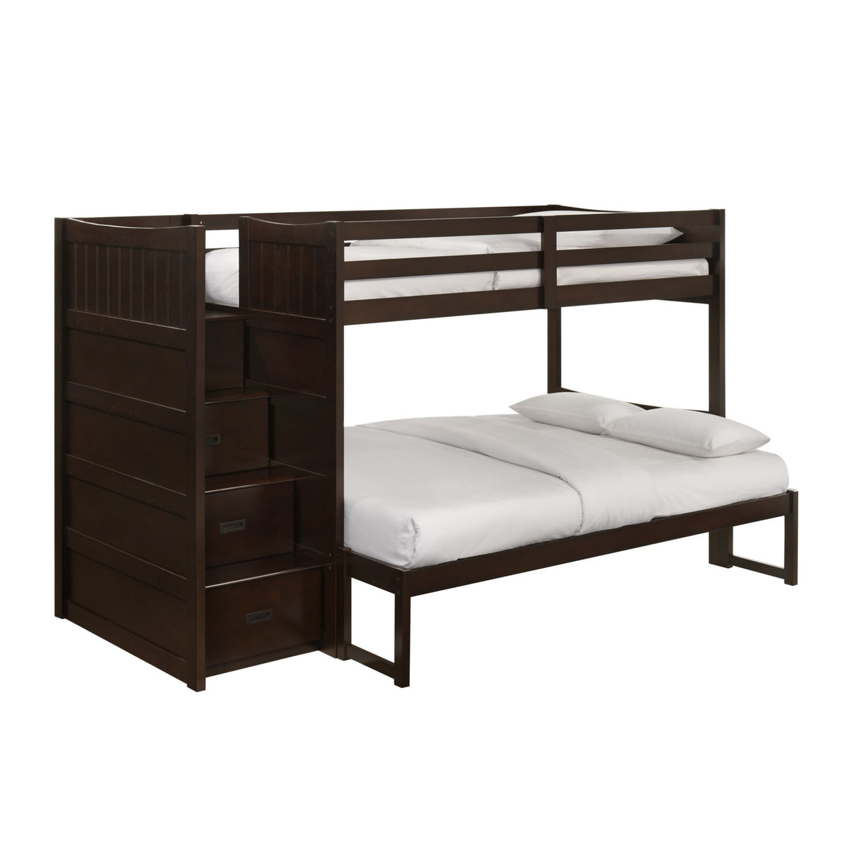 Sami Step Bunk With Left Headboard in Dark Brown by Elements International, view 4