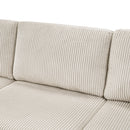 Oversized Sectional U-Shaped Sofa With Chaise Lounge And Three Soft Throw Pillows