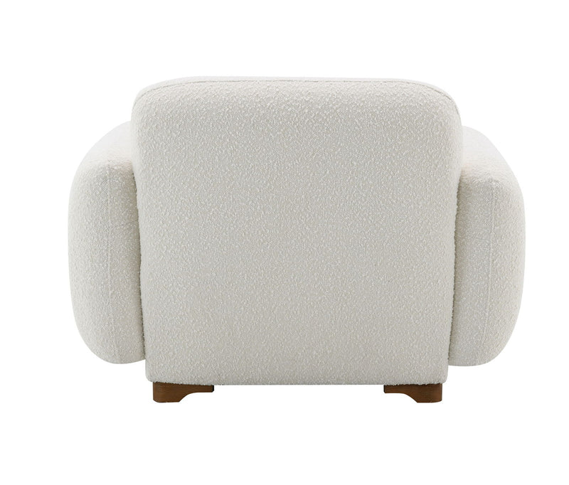 Darius - Boucle Accent Chair With 1 Toss Pillow - Beige