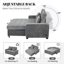 Upholstered Sleeper Bed Sofa With Dual USB Charging, Adjustable Backrest