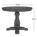Rustic Extendable Dining Table With Pedestal Base - Gray