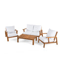 4 Piece Outdoor Sofa Set With Cushions And Coffee Table