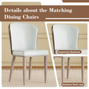 Round Dining Table With 360° Rotating Lazy Susan For Dining Room & Kitchen, 6 Chairs - White