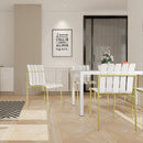 4 Piece Set Of Modern Color Block Designed Single Chairs