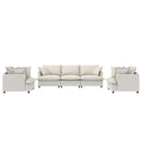 Living Room Set Modular Sectional Couch, Upholstered Sofa & Armchair & Movable Ottoman