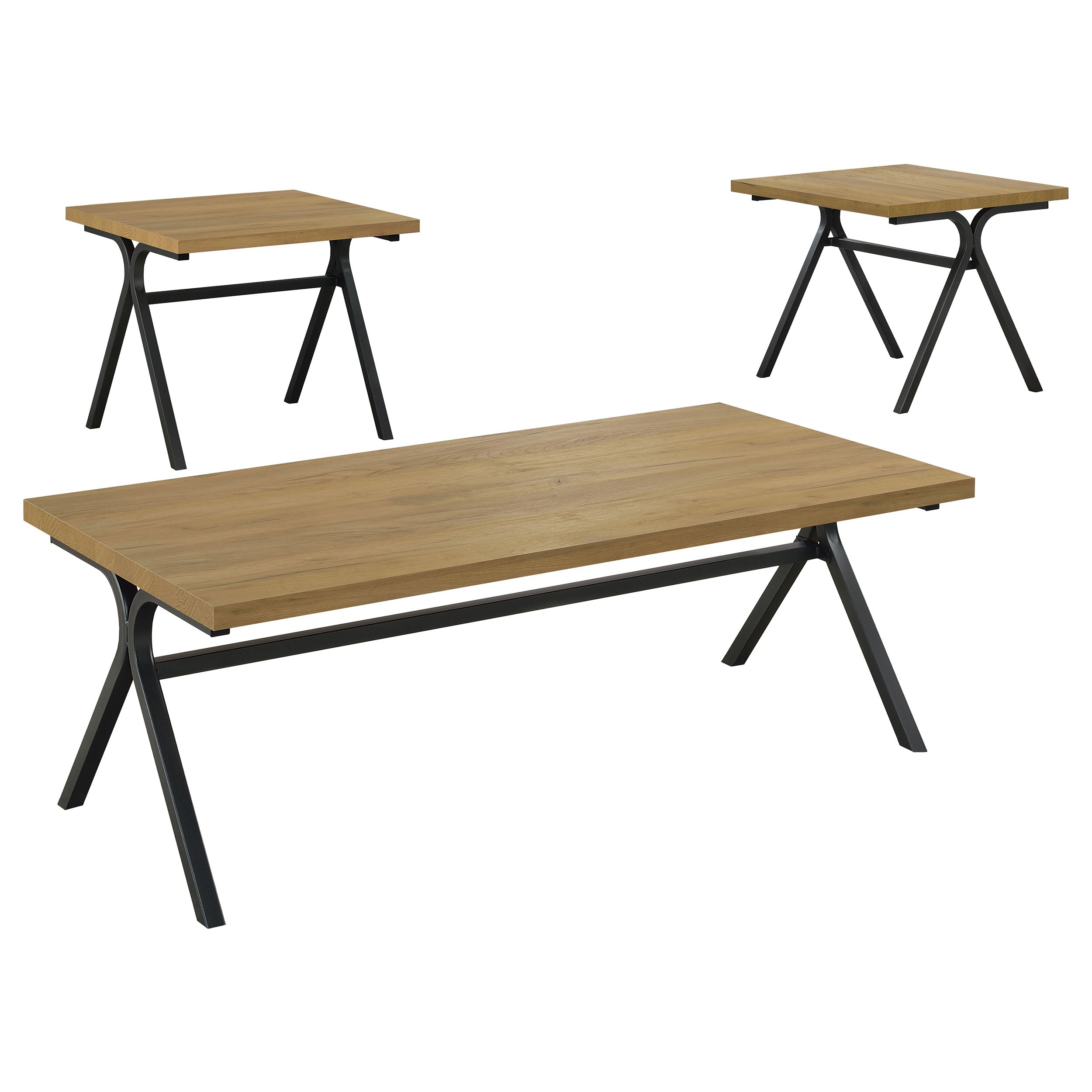 Colmar 3-piece Engineered Wood Coffee Table Set Golden Oak — view 2