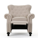Contemporary Style Push Back Recliner With Button Tufted Stitching And Nailhead Trim
