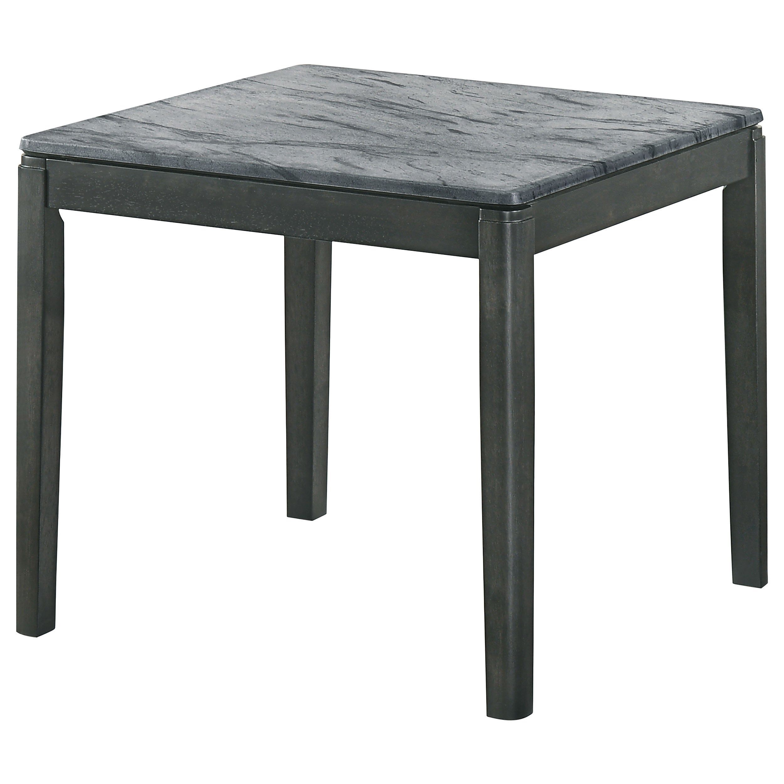 Mozzi Square Faux Marble Side End Table Grey and Black — view 4