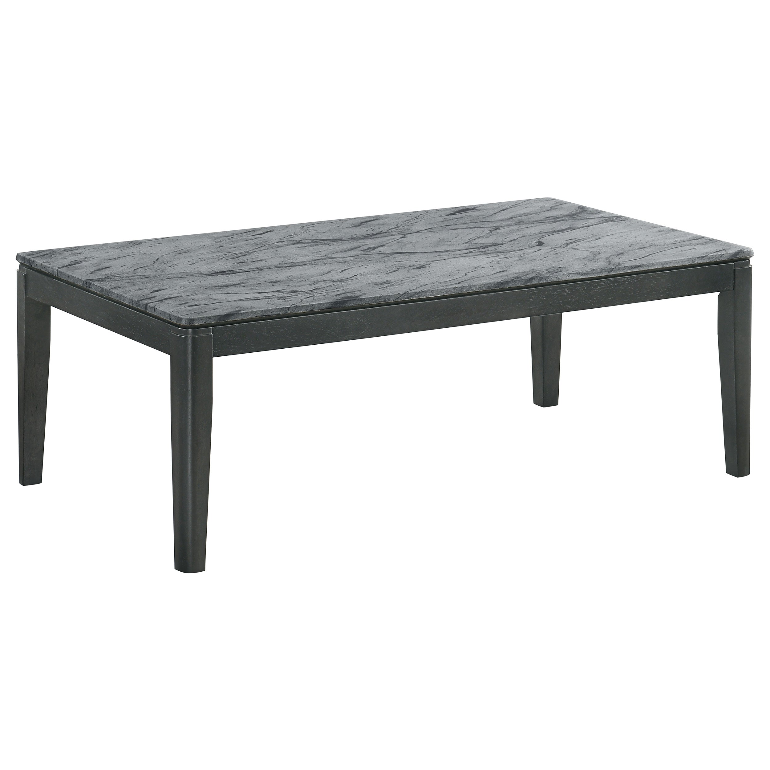 Mozzi Rectangular Faux Marble Coffee Table Grey and Black — view 1