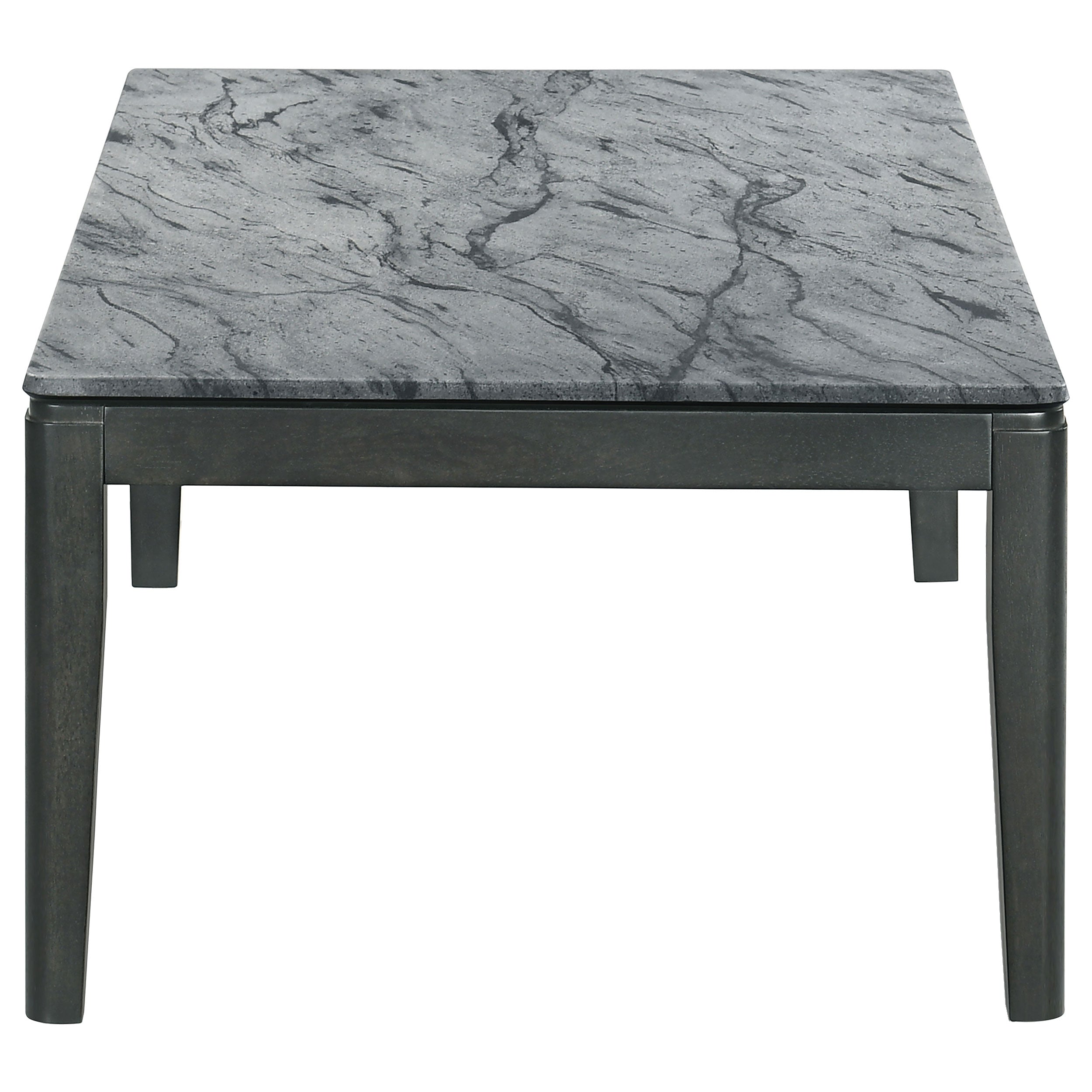 Mozzi Rectangular Faux Marble Coffee Table Grey and Black — view 4